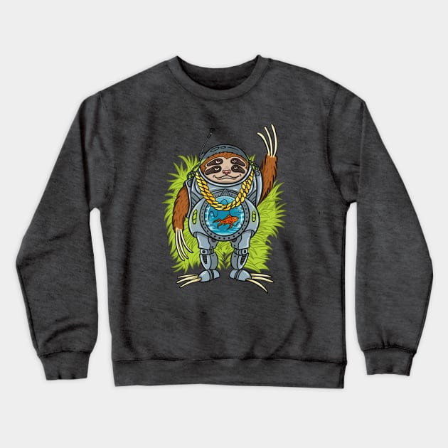 Sloth Machine Crewneck Sweatshirt by Moe Tees